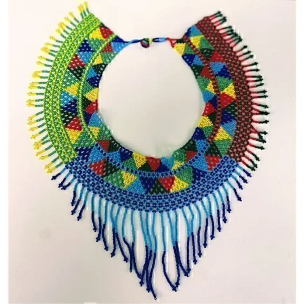 New Beautiful Handmade Colorful Beaded Mexican Collar Necklace - Picture 2 of 7